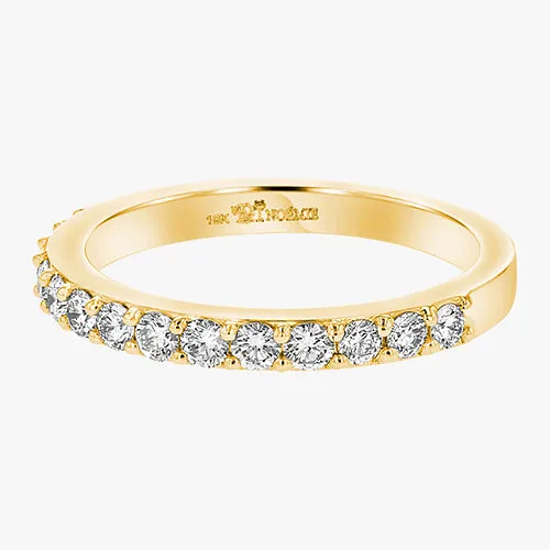 14K H-I/SI Half Band Diamond Ring