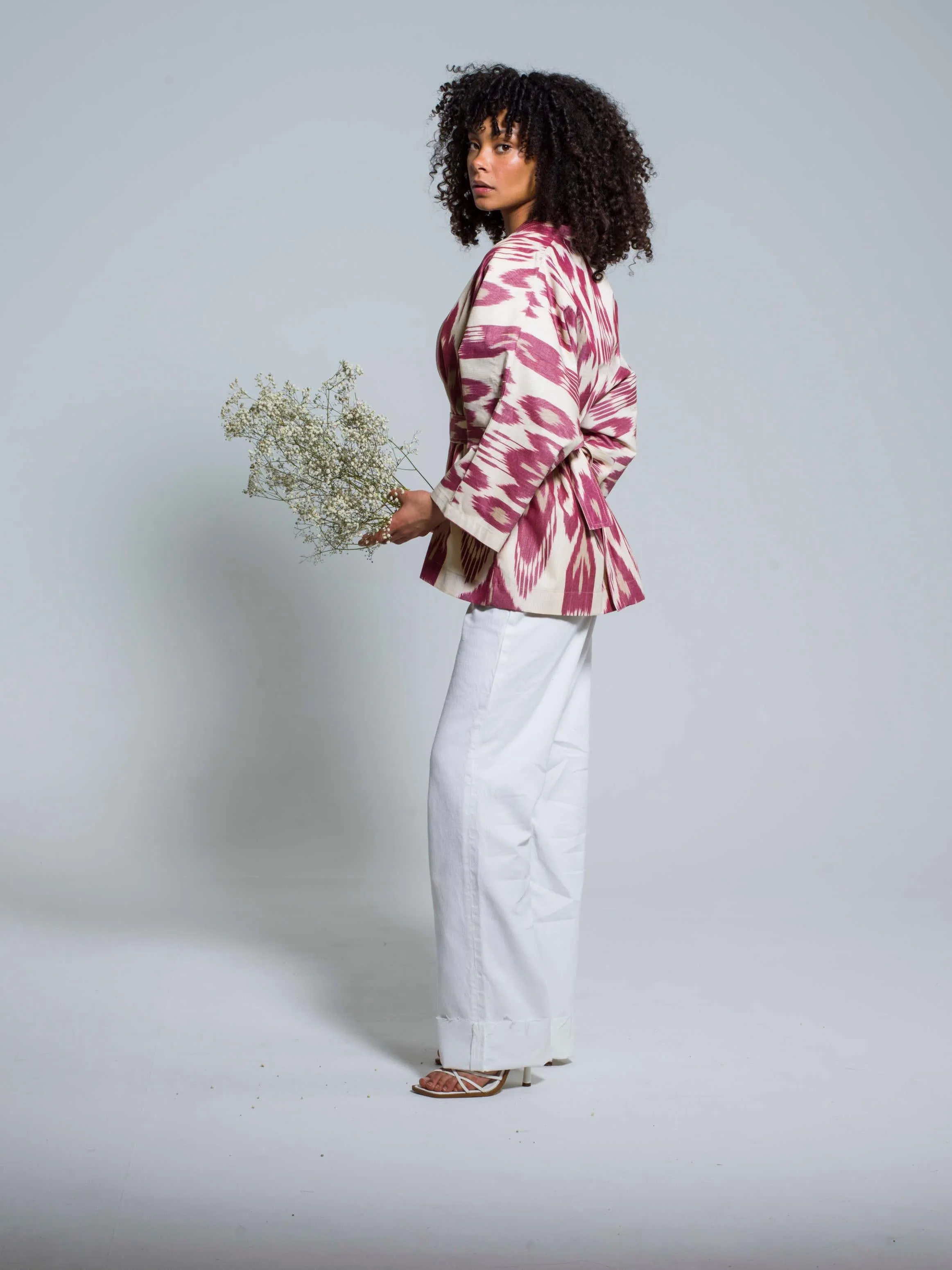 Belted 100% Cotton Short Kimono "Forgotten Pleasures"