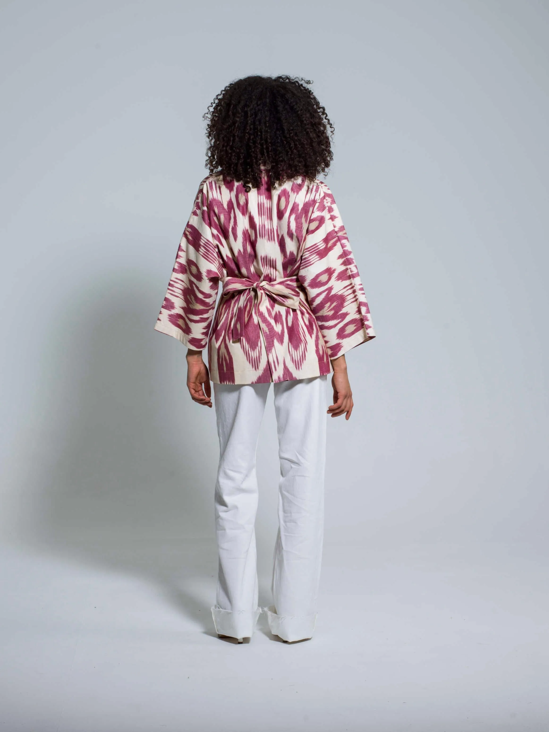 Belted 100% Cotton Short Kimono "Forgotten Pleasures"