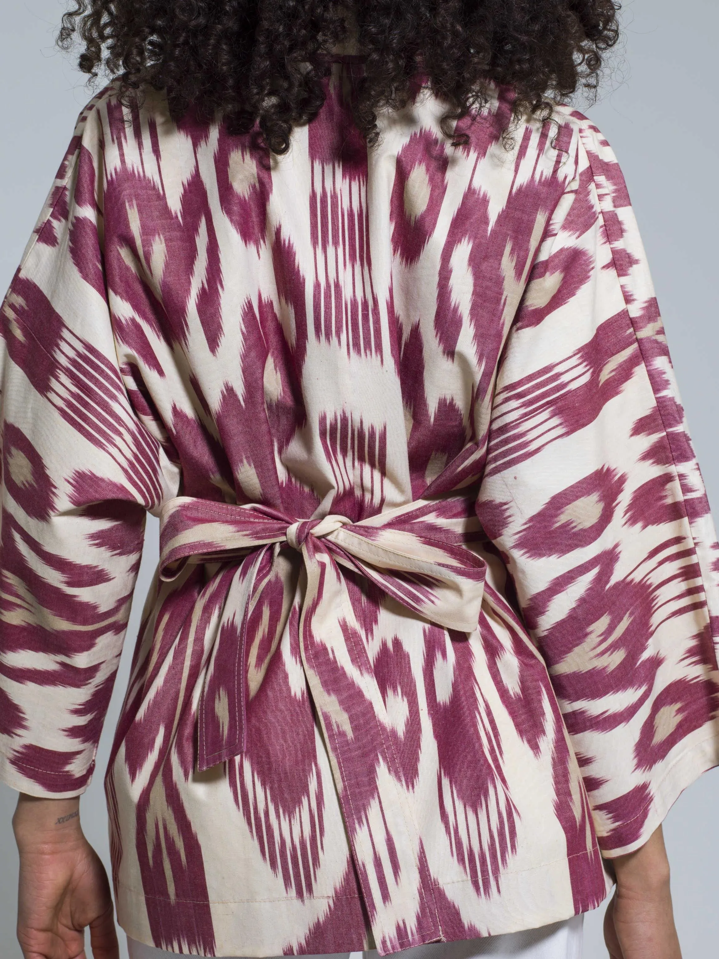 Belted 100% Cotton Short Kimono "Forgotten Pleasures"