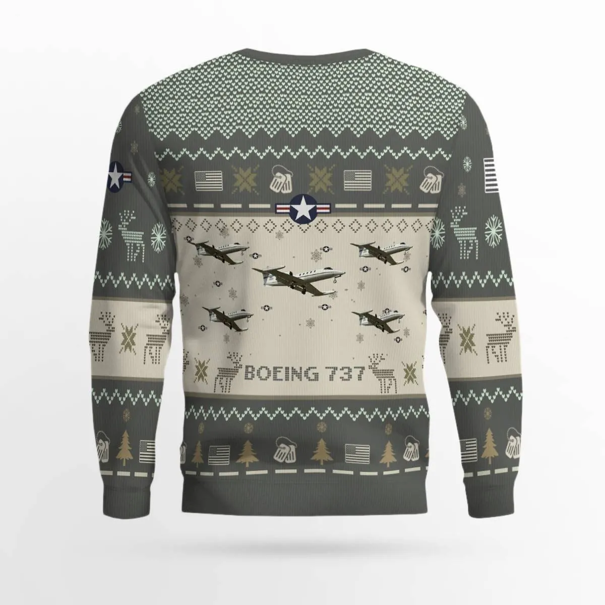 Boeing 737_Aircraft Ugly Sweater, Ugly Sweater Christmas Shirt for Men Dad Veteran