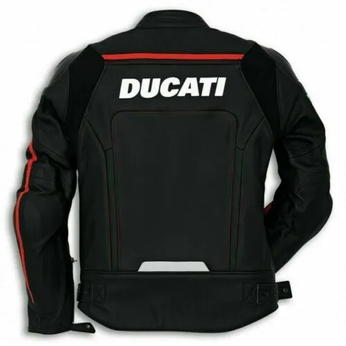 BRAND NEW DUCATI CORSE C4 MOTORCYCLE LEATHER RACING JACKET CE APPROVED