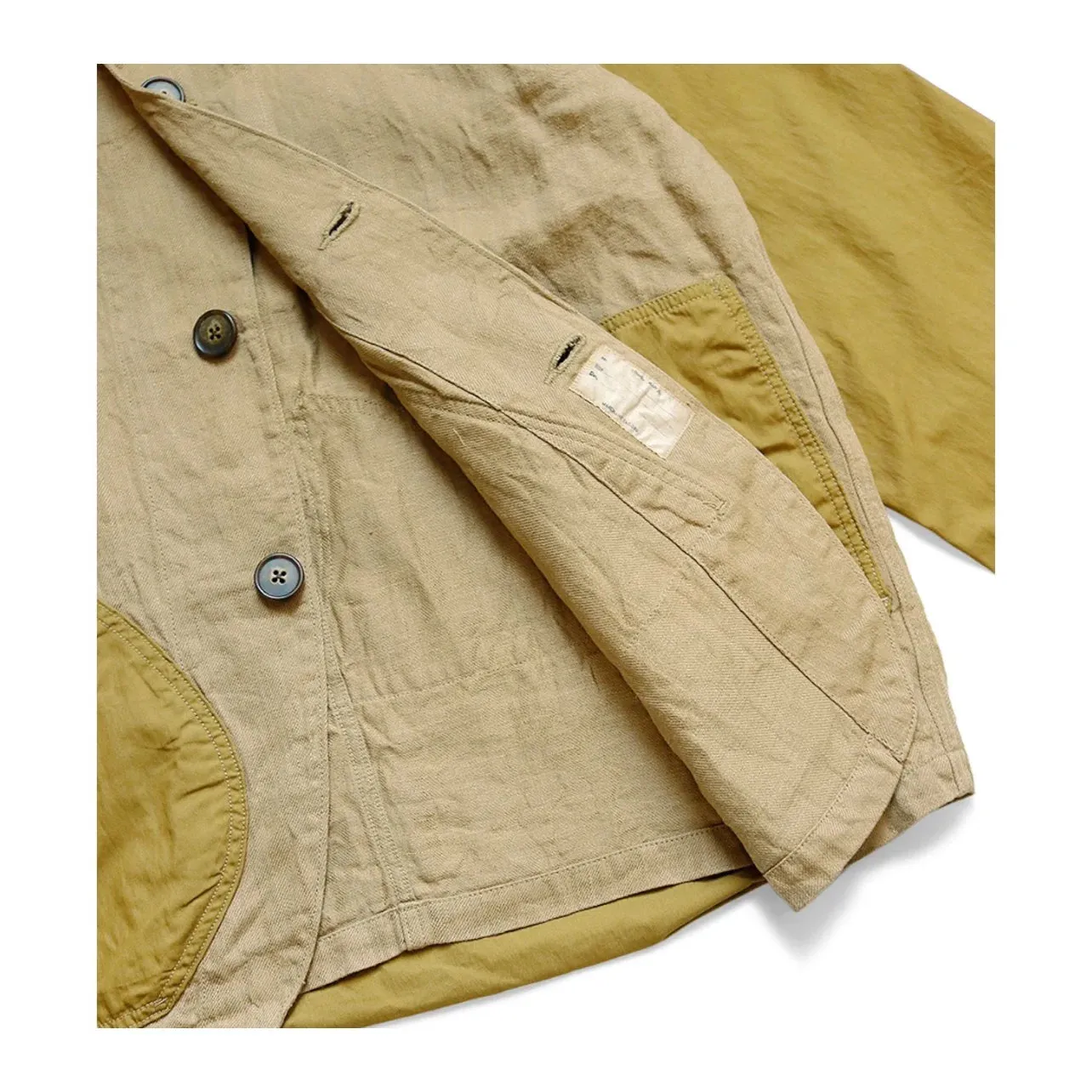 Casual Linen Color Matching Lapel Loose Jacket Shirt with Long Sleeves