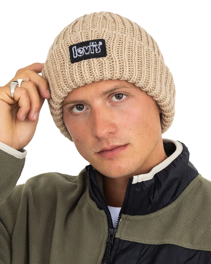 Chunky Beanie in Natural Tan