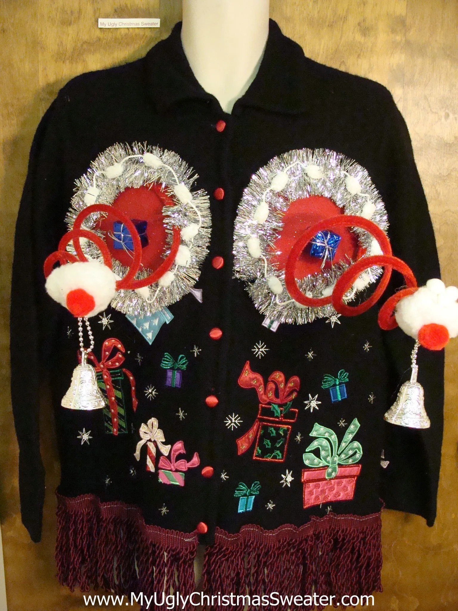 Crazy Gifts Naughty Ugly Christmas Sweater with Funny Fringe