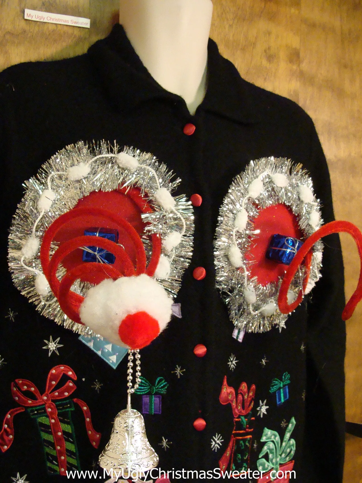 Crazy Gifts Naughty Ugly Christmas Sweater with Funny Fringe