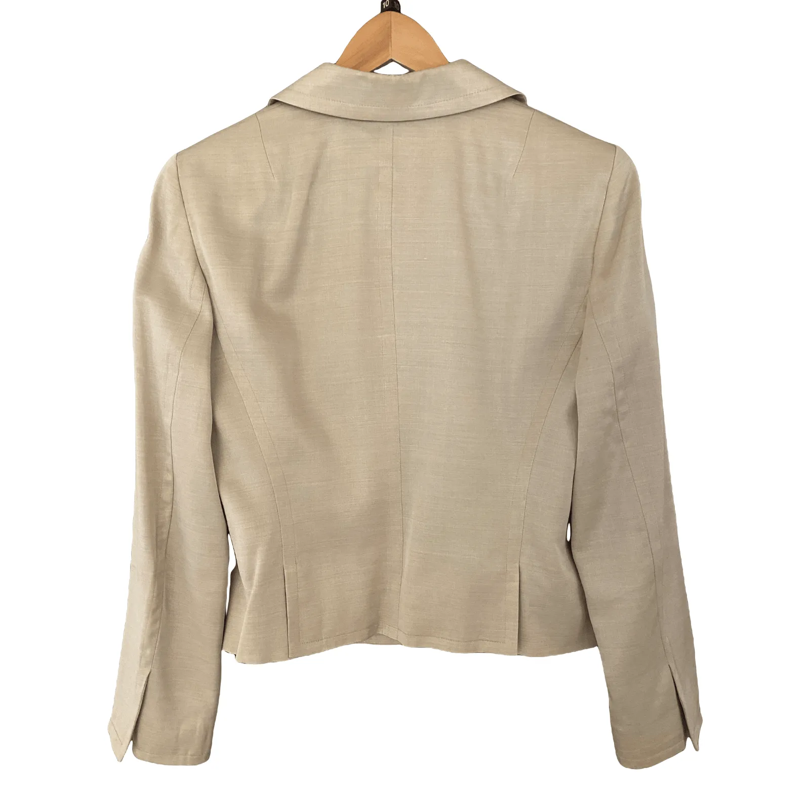 DKNY Silk Mix Jacket Cream Single Breasted Size 10