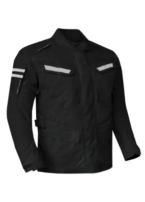 Dream Apparel Mens Motorcycle jacket Black, Armored Protective Round Neck & Air Vents