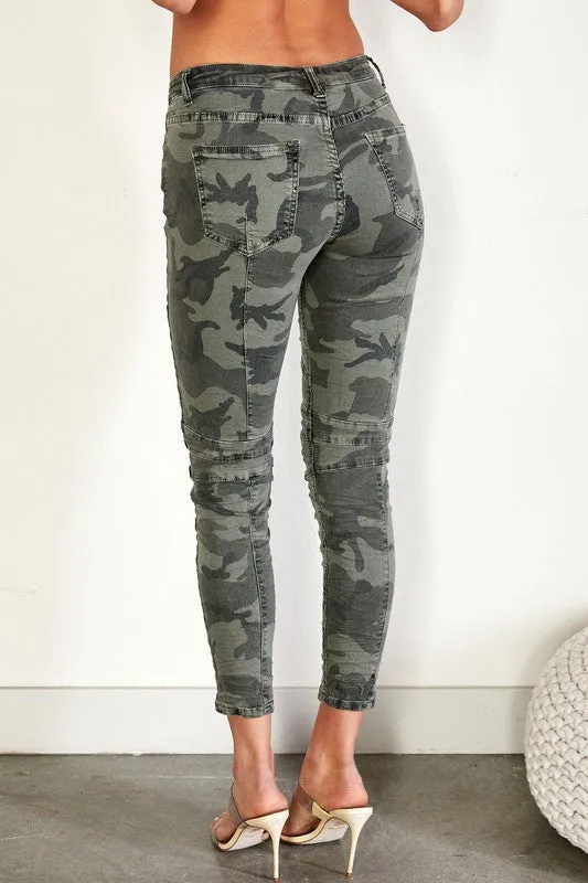 Esme Knee Patch Camo Denim Pant