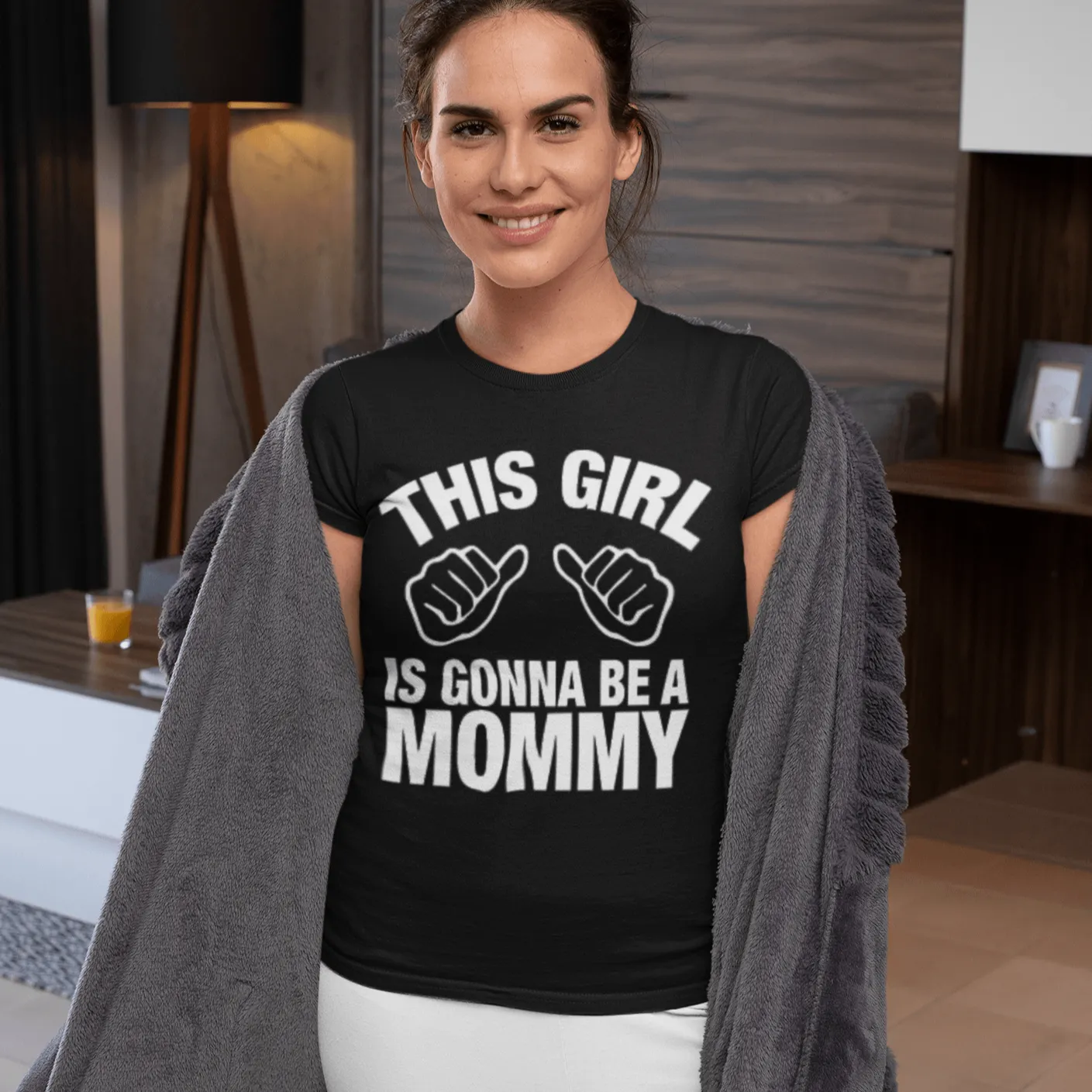 Family T-shirt This Girl Is Gonna Be A Mommy Short Sleeve 100% Cotton Crew Neck Top