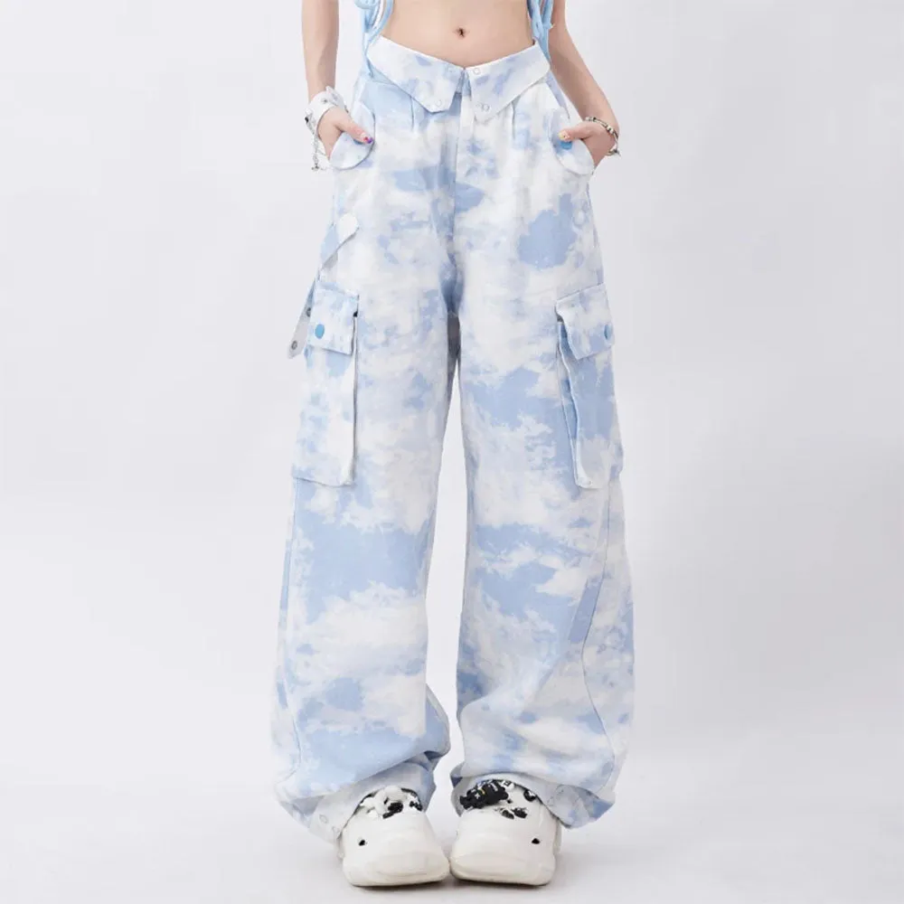 Fashionkova Sky Blue Cargo Pants