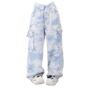 Fashionkova Sky Blue Cargo Pants