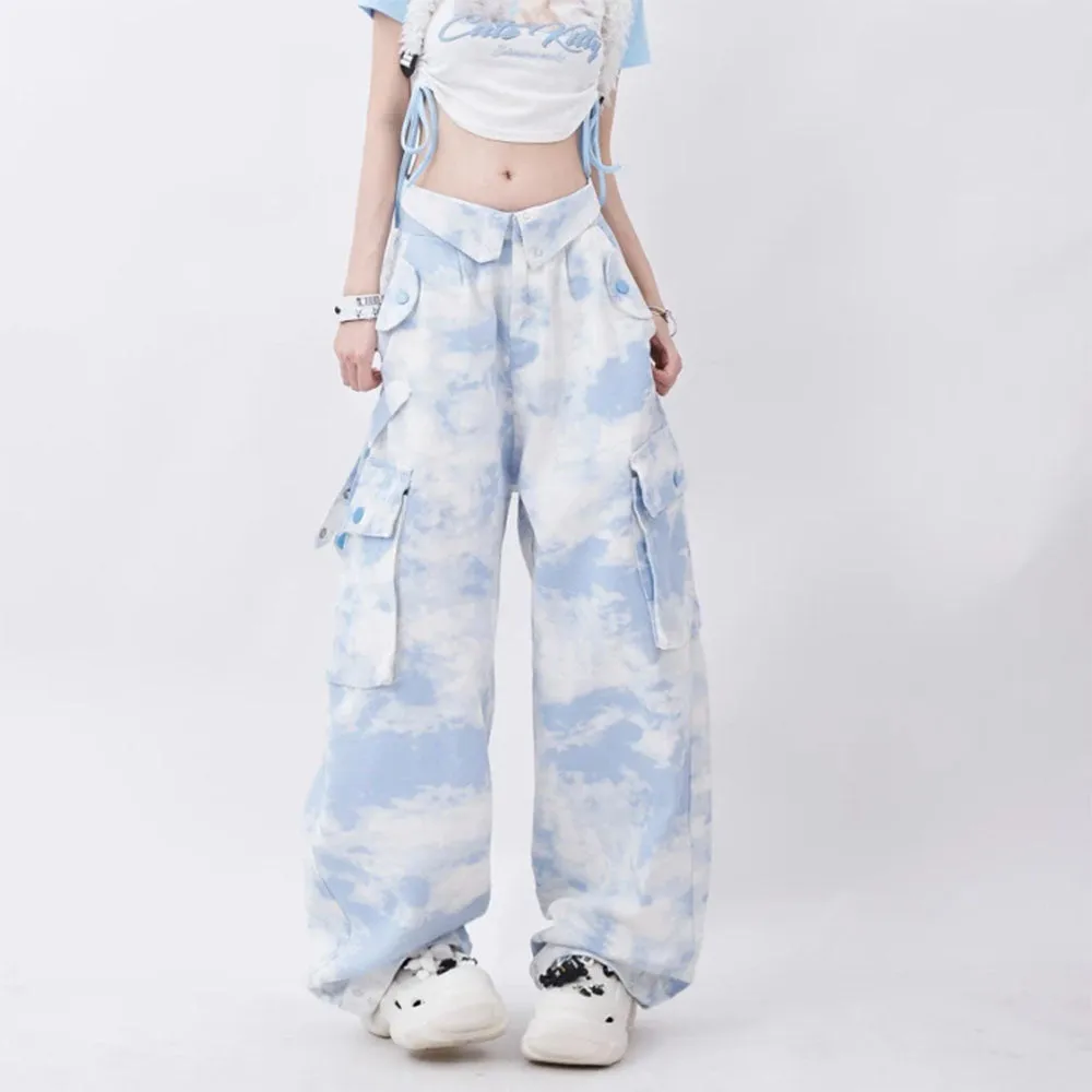 Fashionkova Sky Blue Cargo Pants