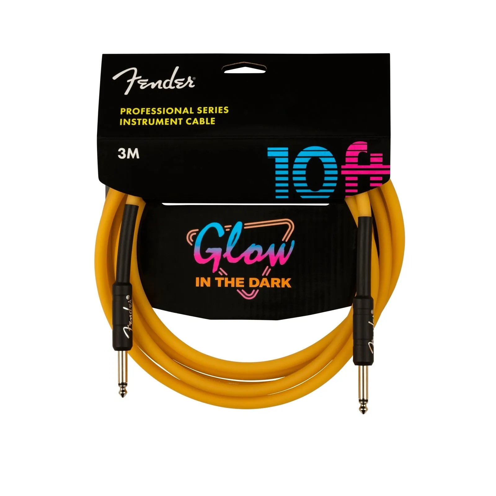 Fender 10' Instrument Cable Glow in The Dark - Orange