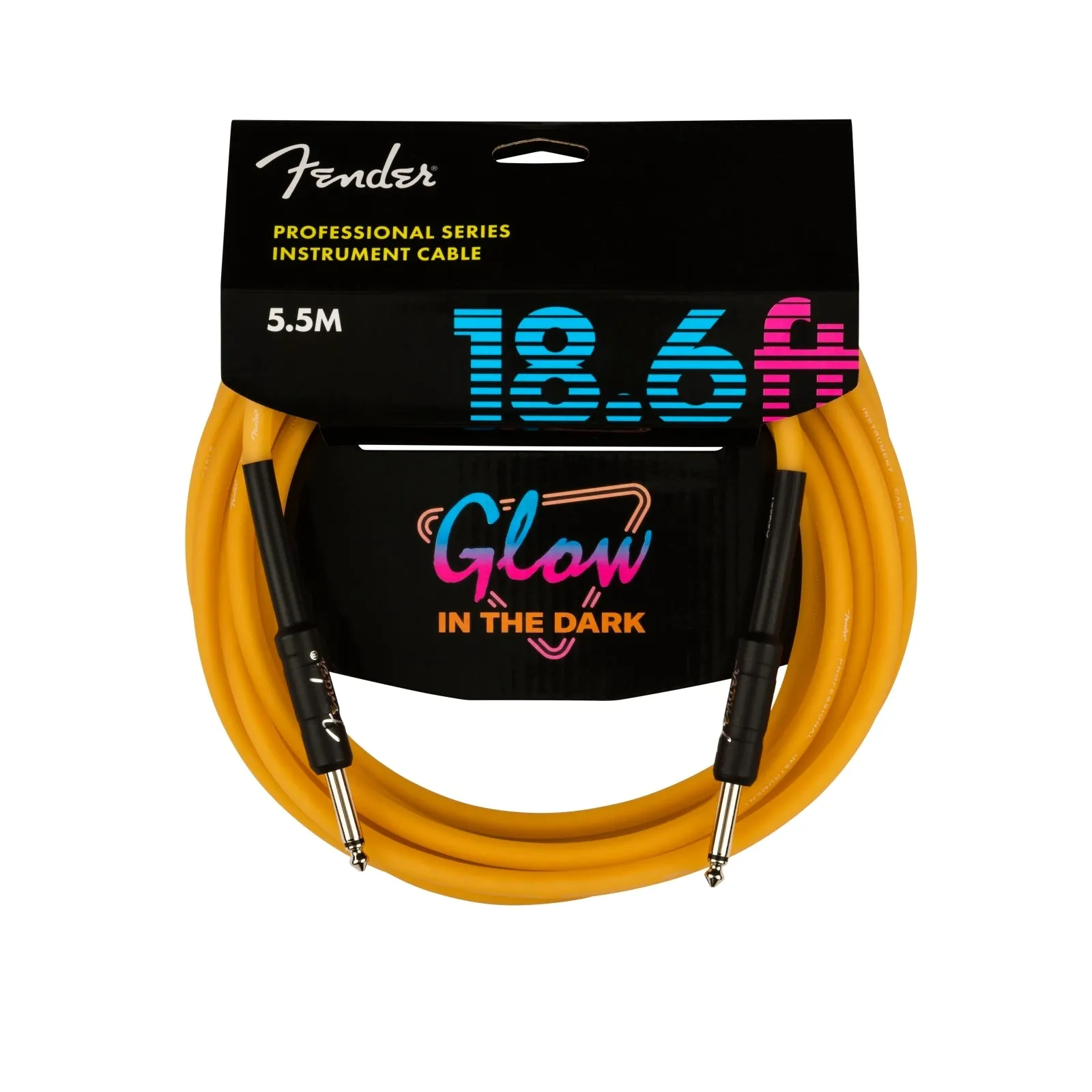 Fender Professional Series 18.6' Instrument Cable Glow In The Dark - Dark Orange