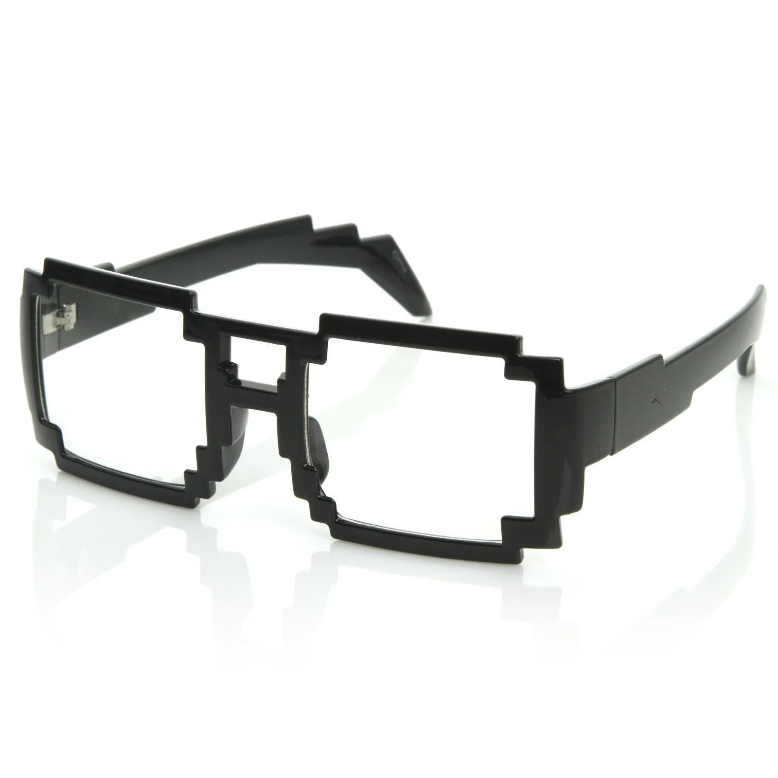 Gamer Nerd Retro Pixelated 8-Bit Clear Lens Glasses