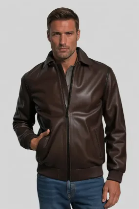 Gennaro Hooded Genuine Leather Jacket