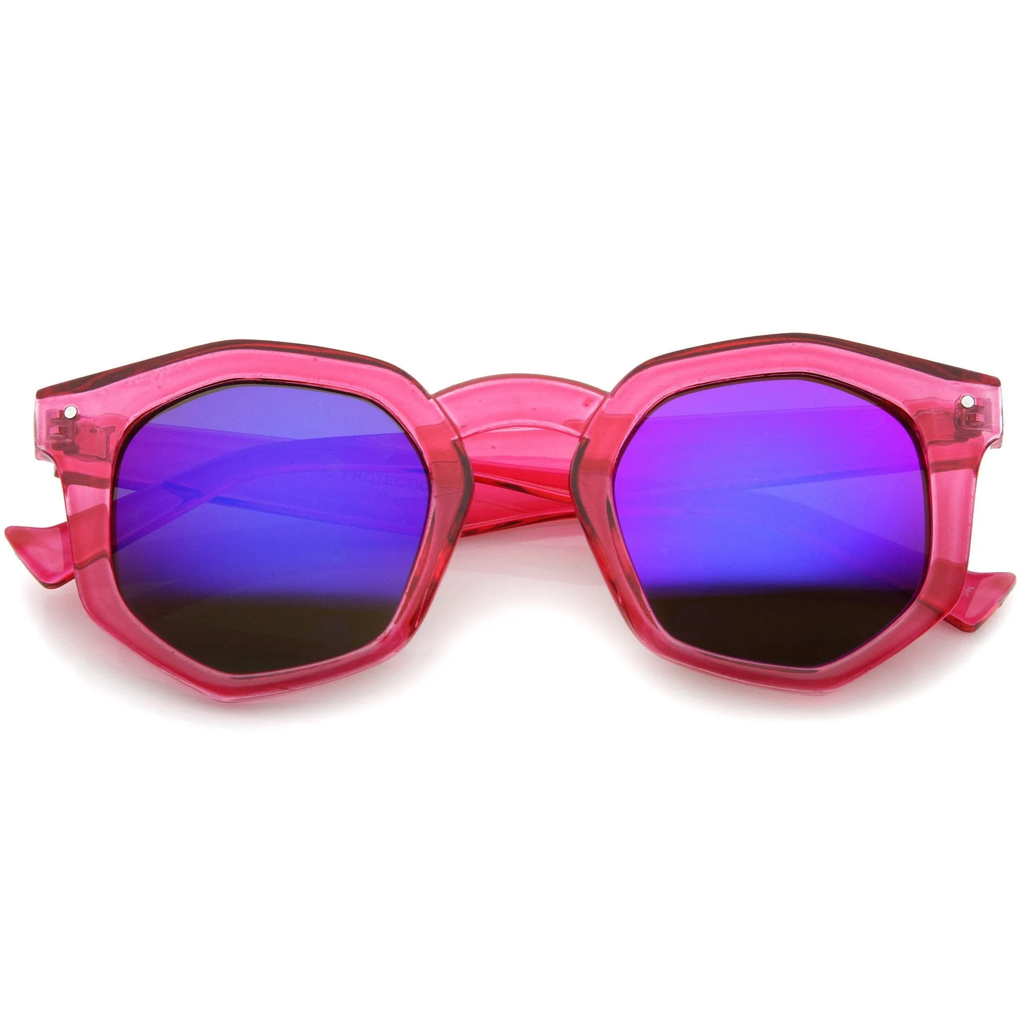 Geometric Colorful Translucent Hexagon Sunglasses