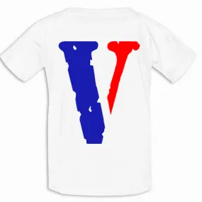 Giftngon - Vlone Style V Red and Blue Back Print Tee