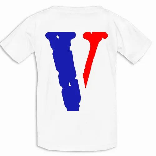 Giftngon - Vlone Style V Red and Blue Back Print Tee