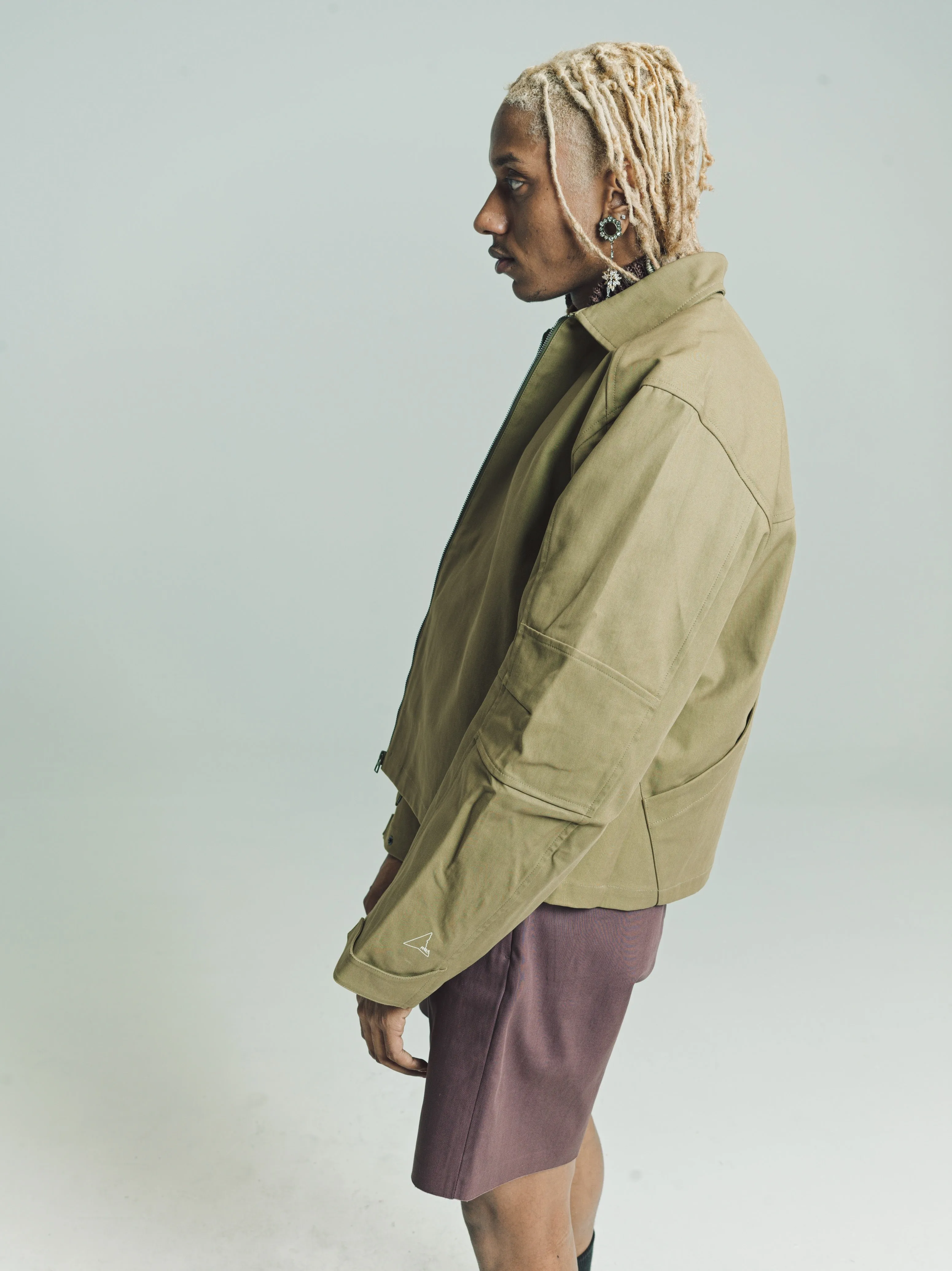 Green Moss Zip Up Shirt Jacket