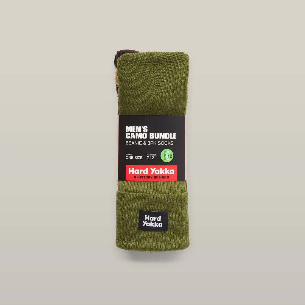 Hard Yakka Camo Sock & Beanie Bundle (Y22943)