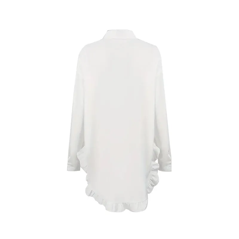 Heavenly Hues Irregular Lace White Shirt