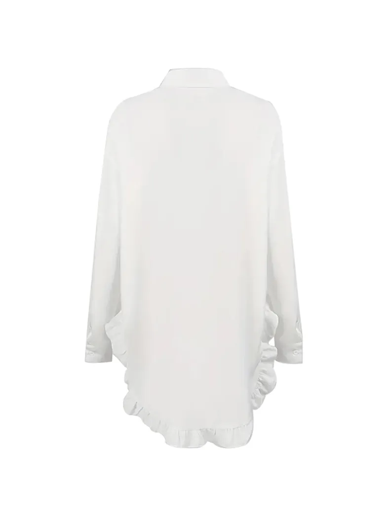 Heavenly Hues Irregular Lace White Shirt