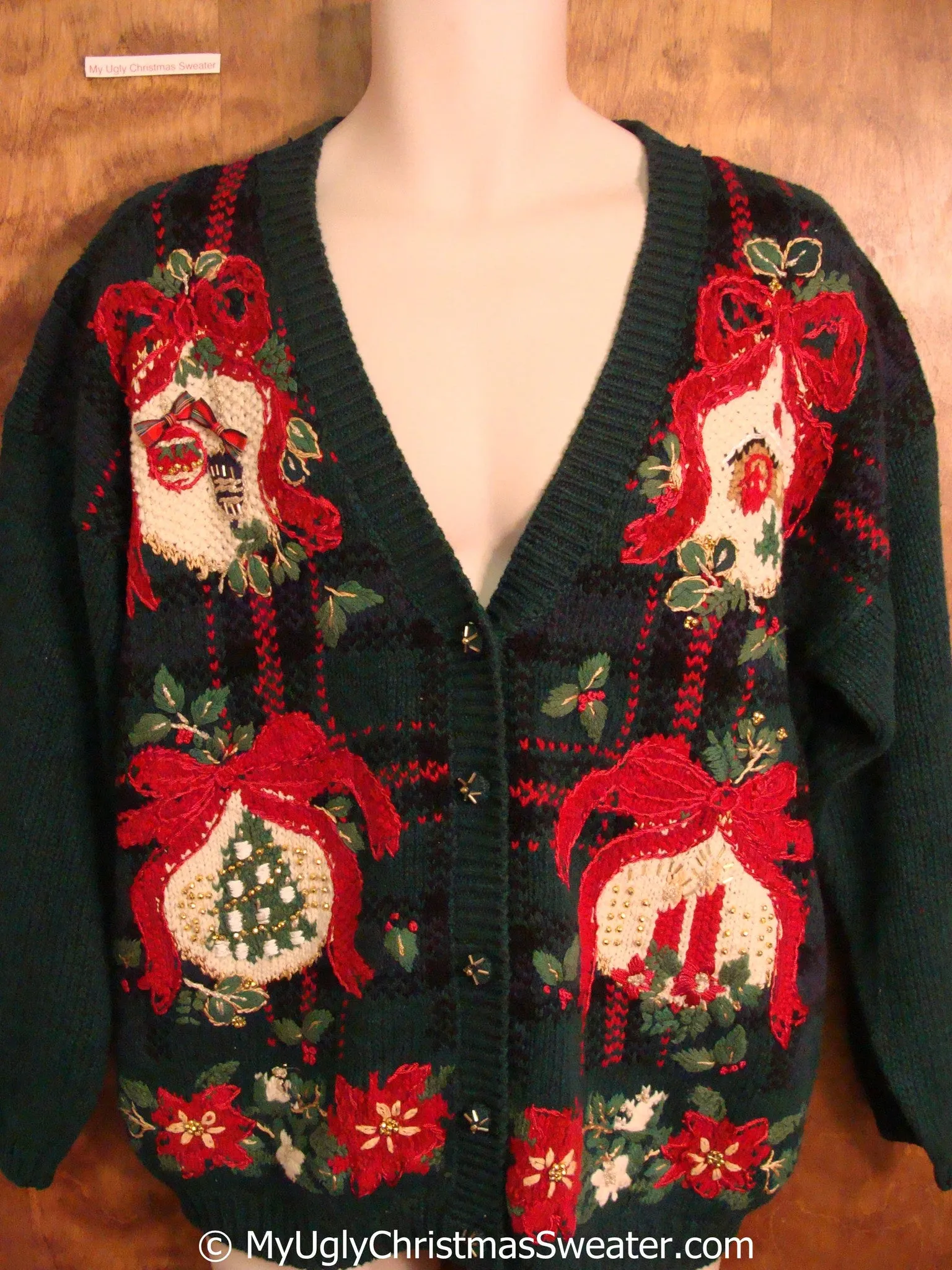 Horrible Busy 80s Tacky Christmas Sweater