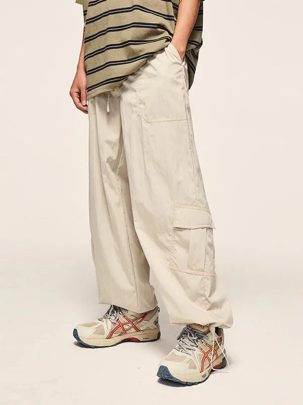 Loose Fit Apricot Cargo Pants