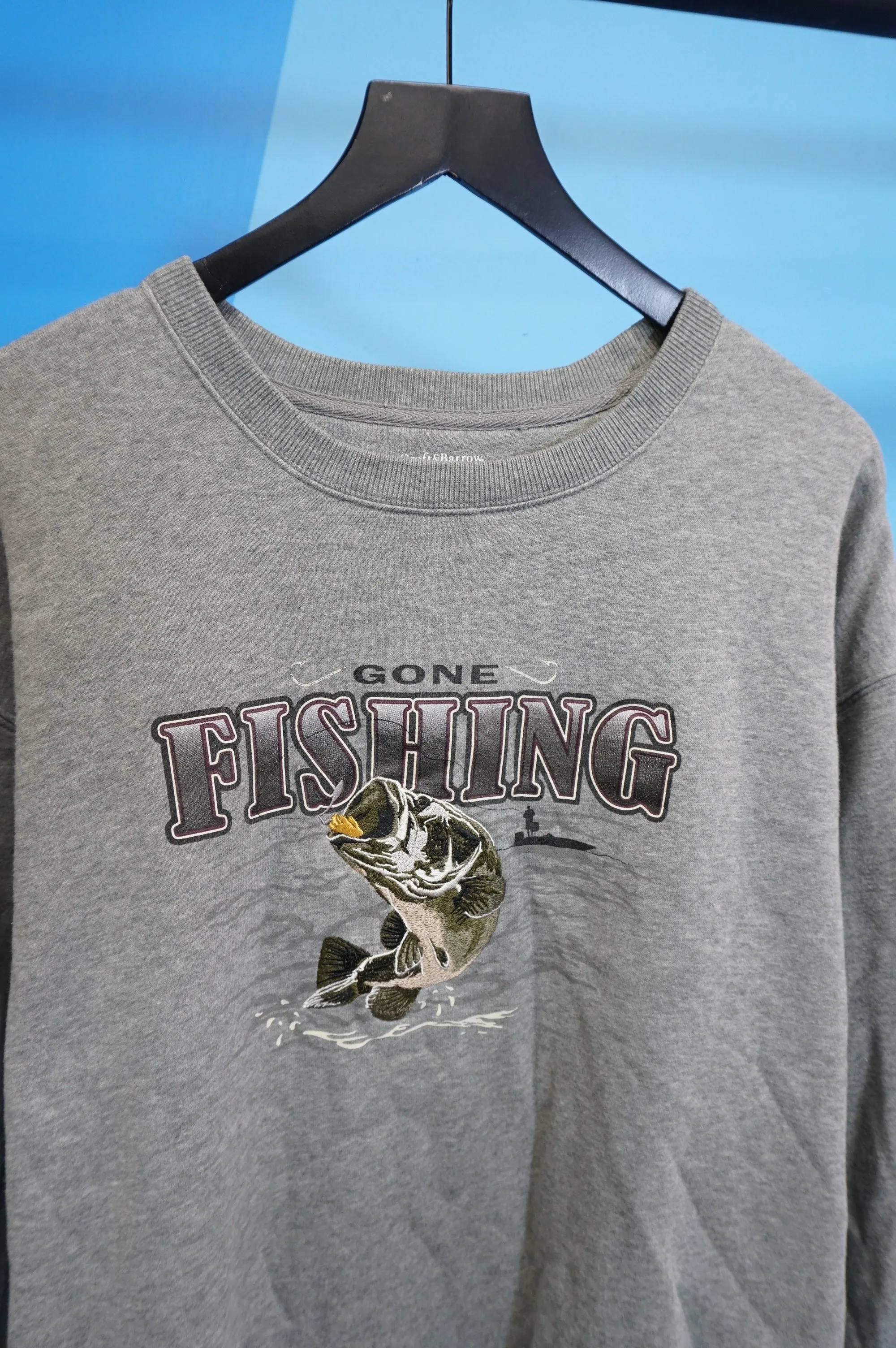 (L/XL) Gone Fishing Bass Crewneck