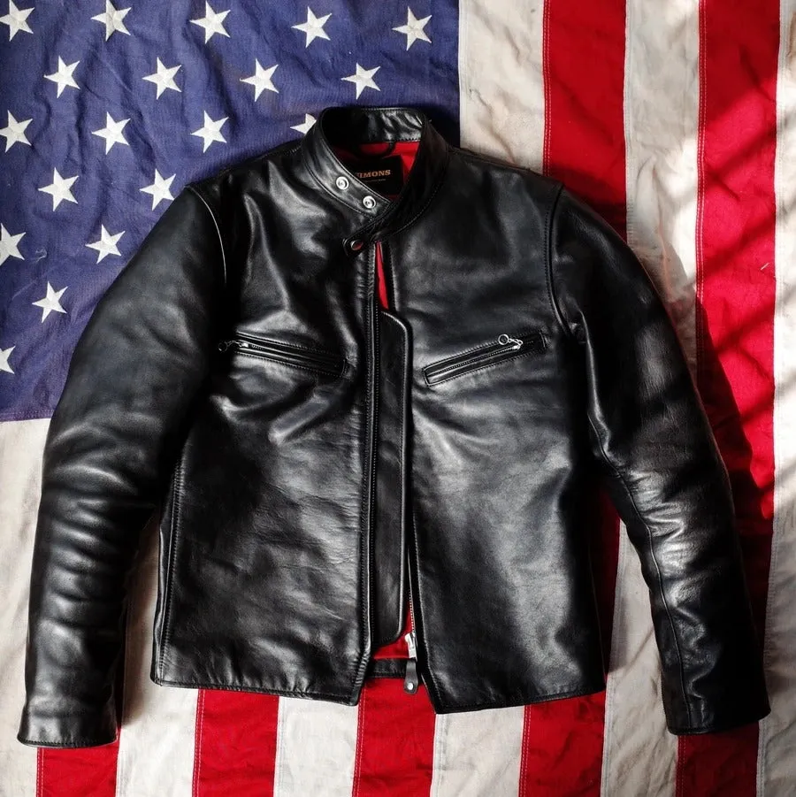 Men's Classic Genuine Leather Motorcycle Jacket - Biker Style