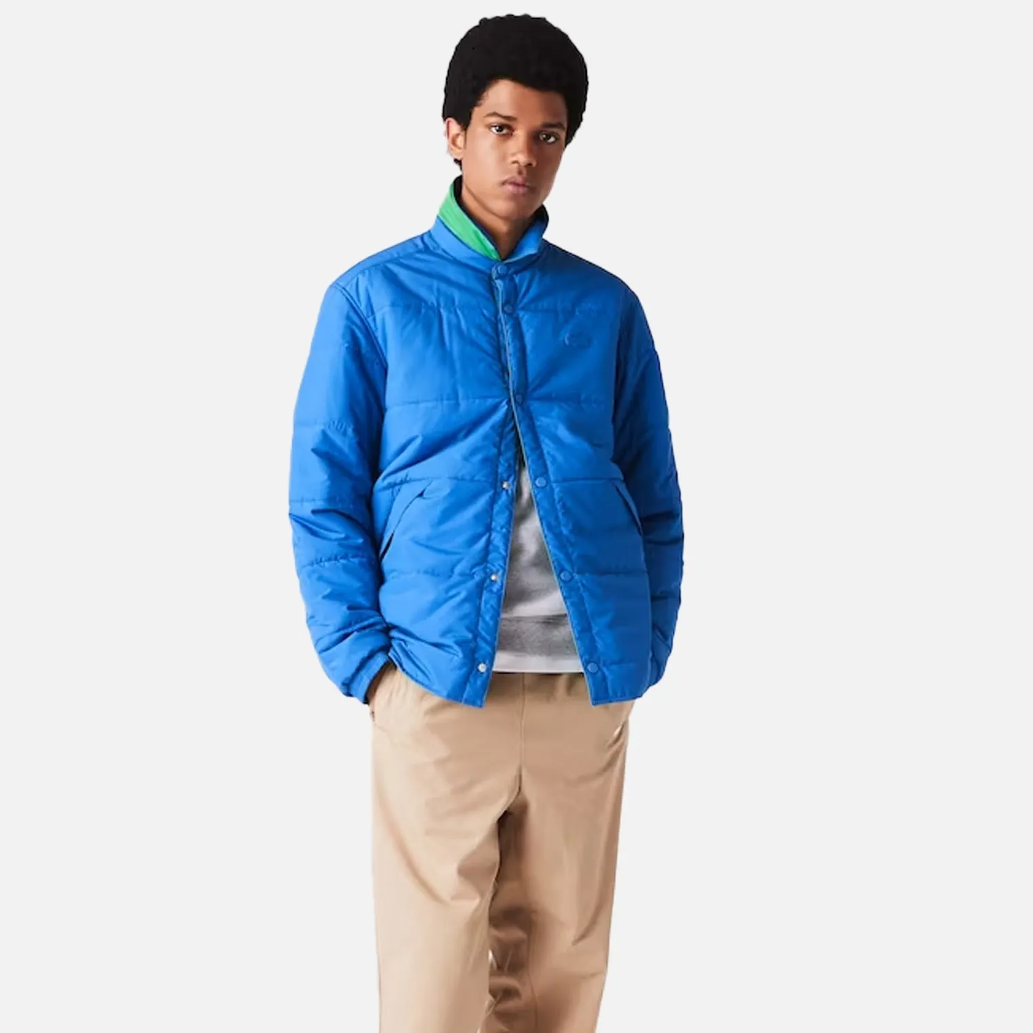 Men's Lacoste Reversible Jacket Blue Green