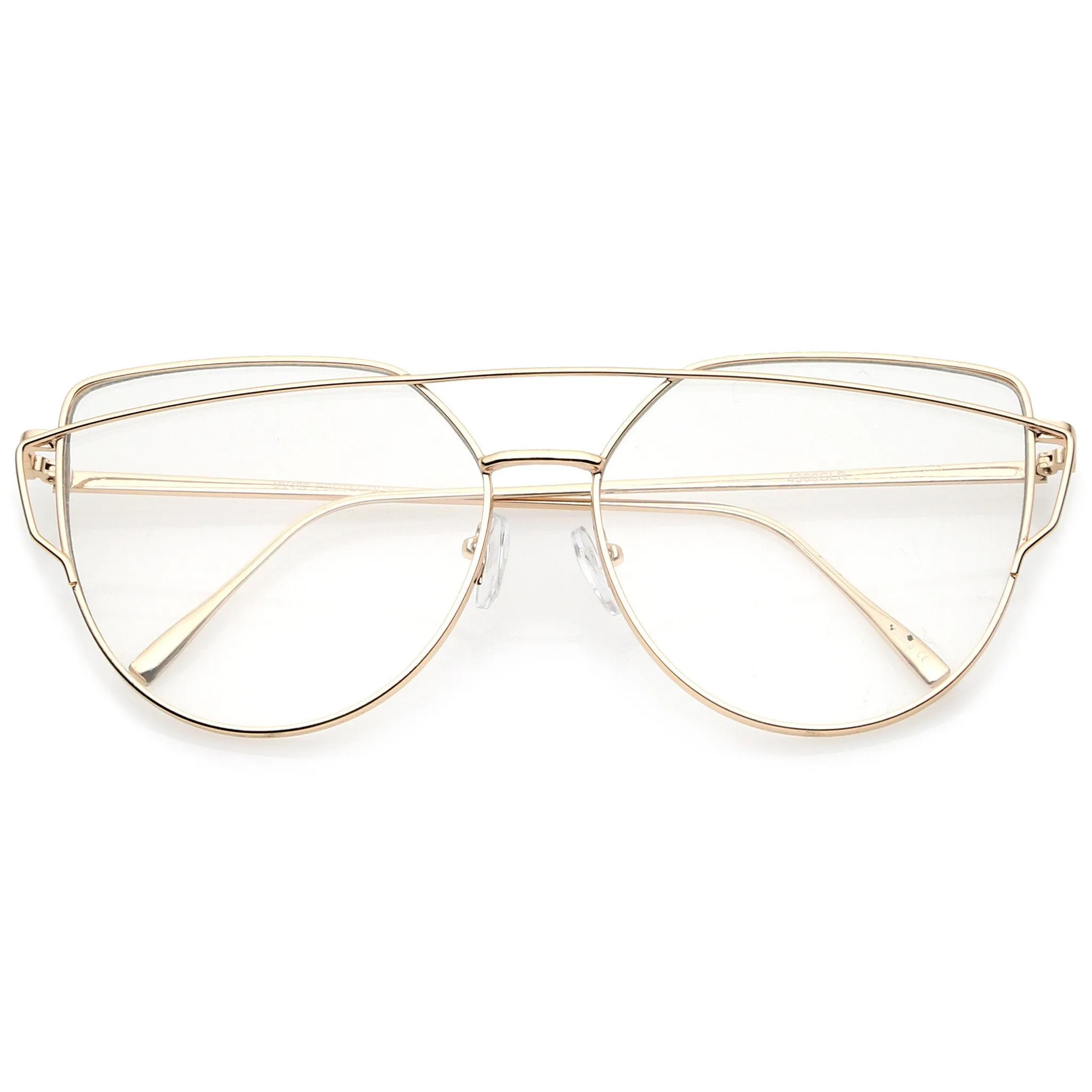 Modern Oversize Laser Cut Clear Lens Glasses