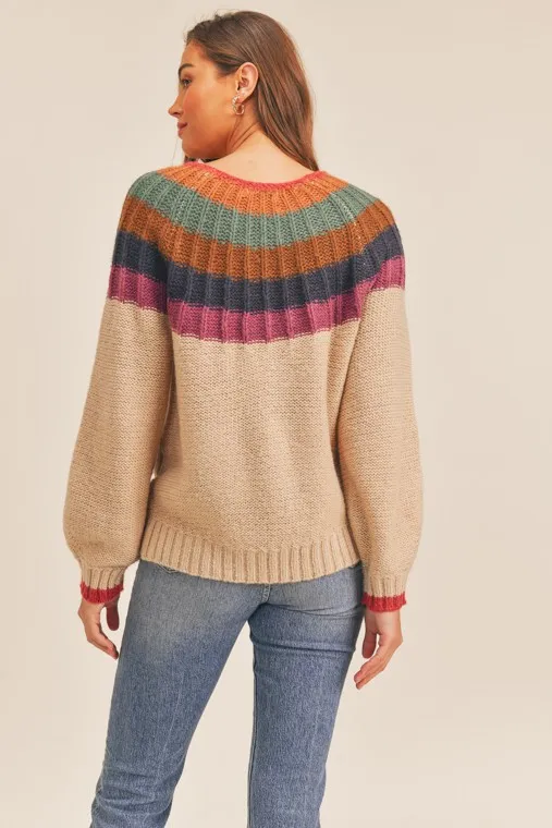 Multicolor Yoke Sweater