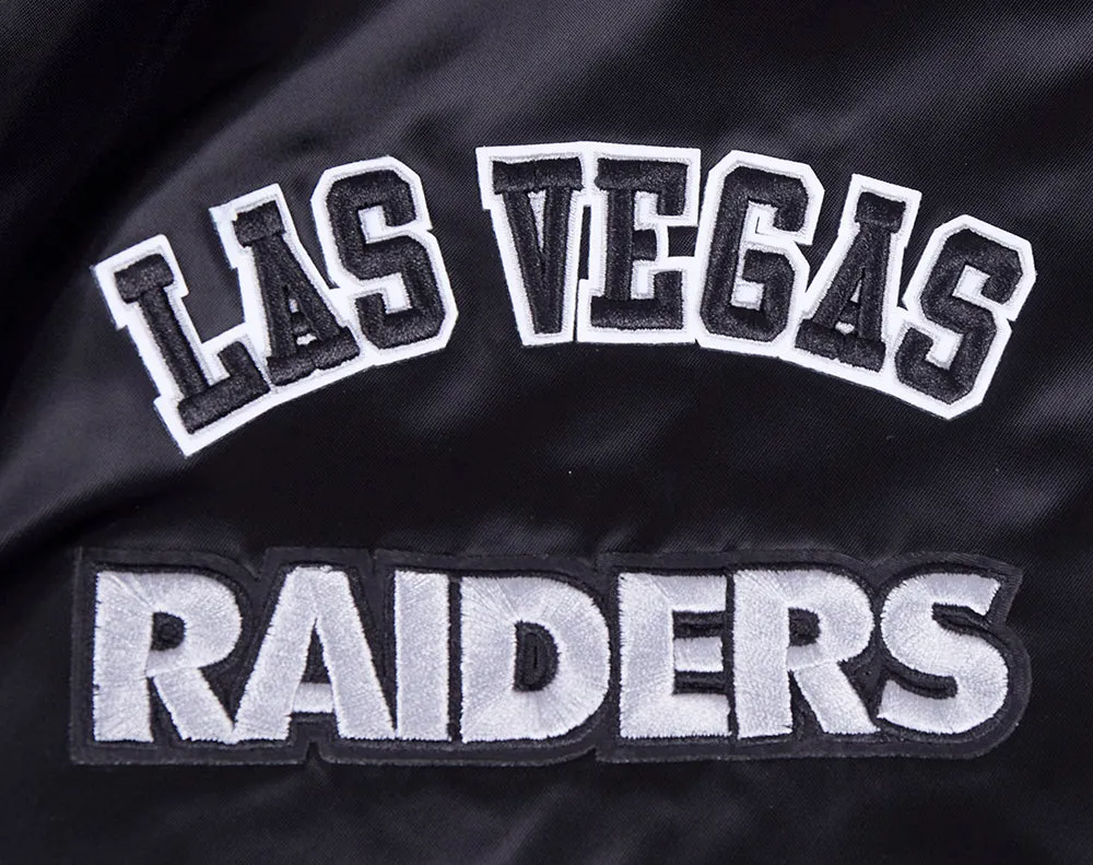 NFL LAS VEGAS RAIDERS SUBLIMATED MEN'S SATIN JACKET-ORANGE SKY (BLACK)