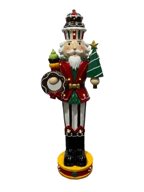 Nutcracker With lights Red Jacket and Striped Pants 107cm