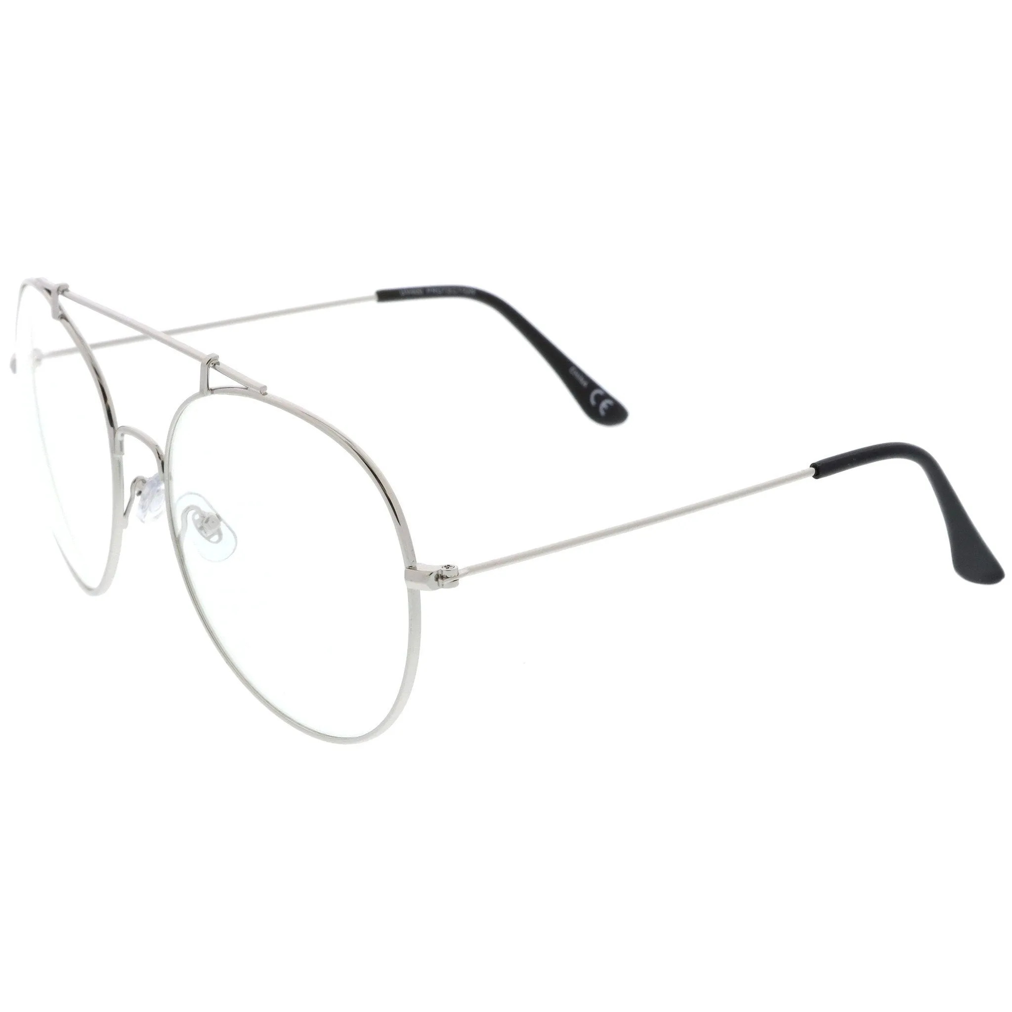 Oversize Euro Dapper Round Clear Lens Glasses