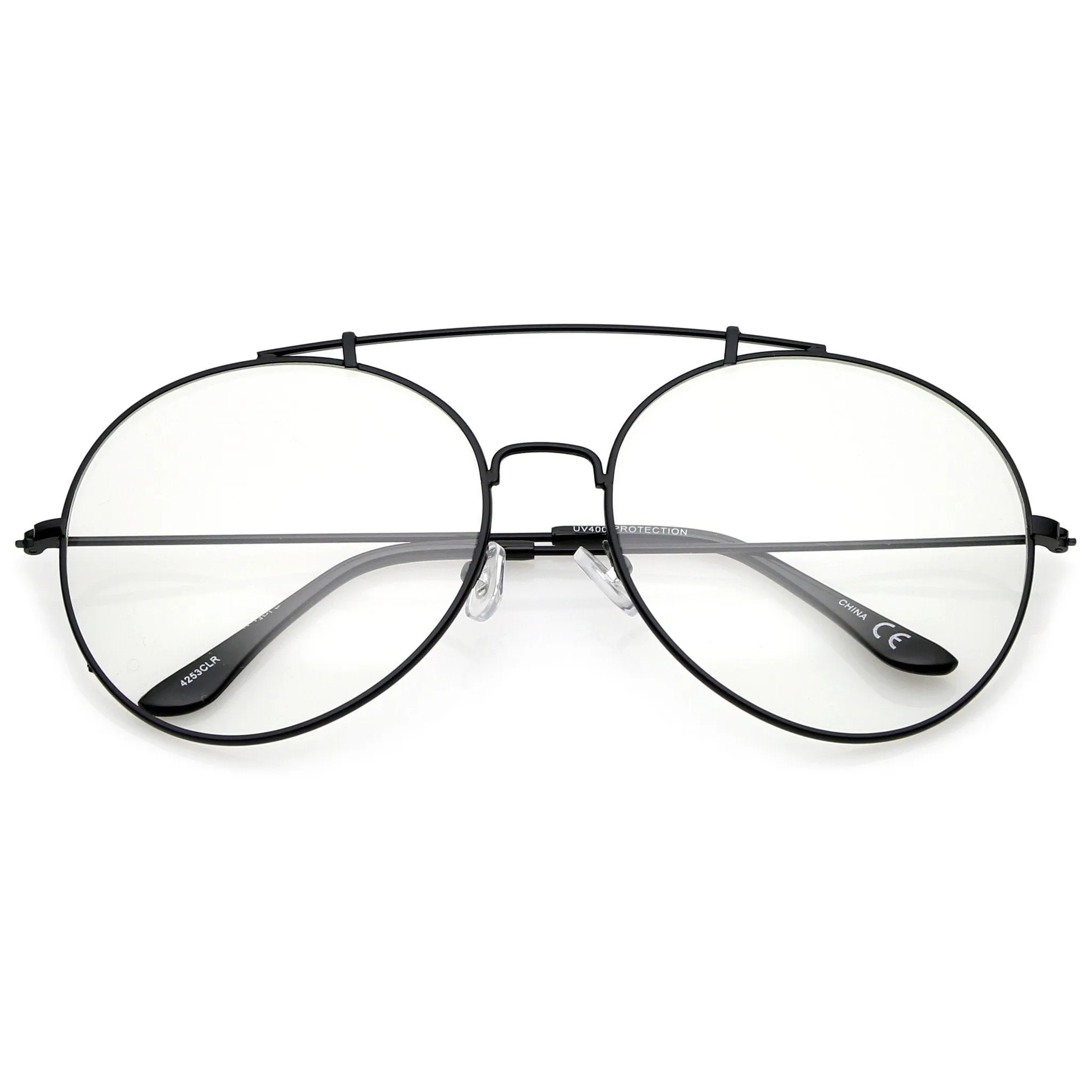 Oversize Euro Dapper Round Clear Lens Glasses