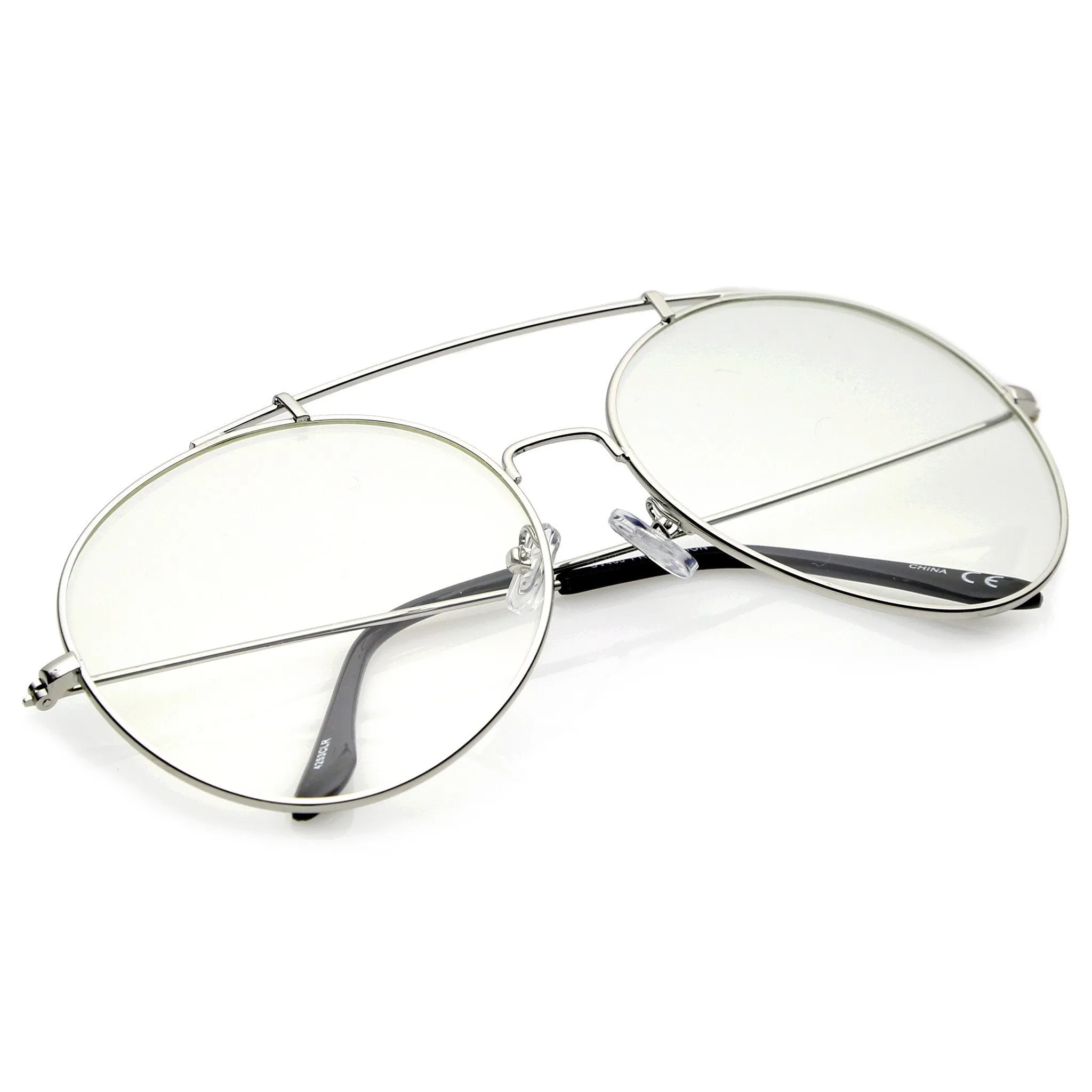 Oversize Euro Dapper Round Clear Lens Glasses