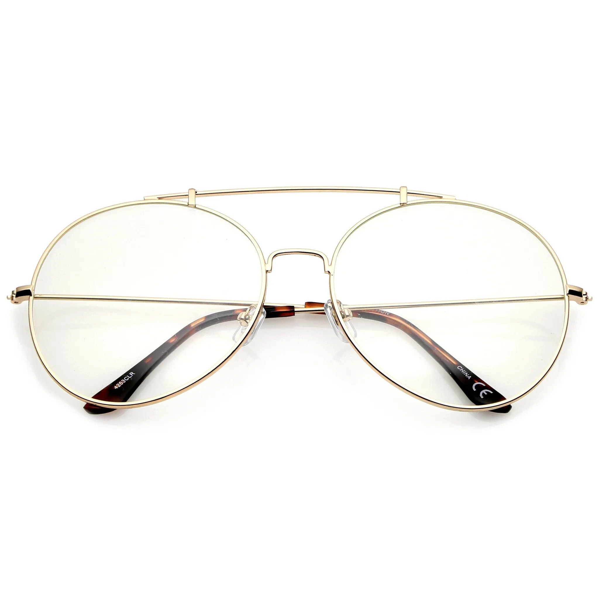 Oversize Euro Dapper Round Clear Lens Glasses