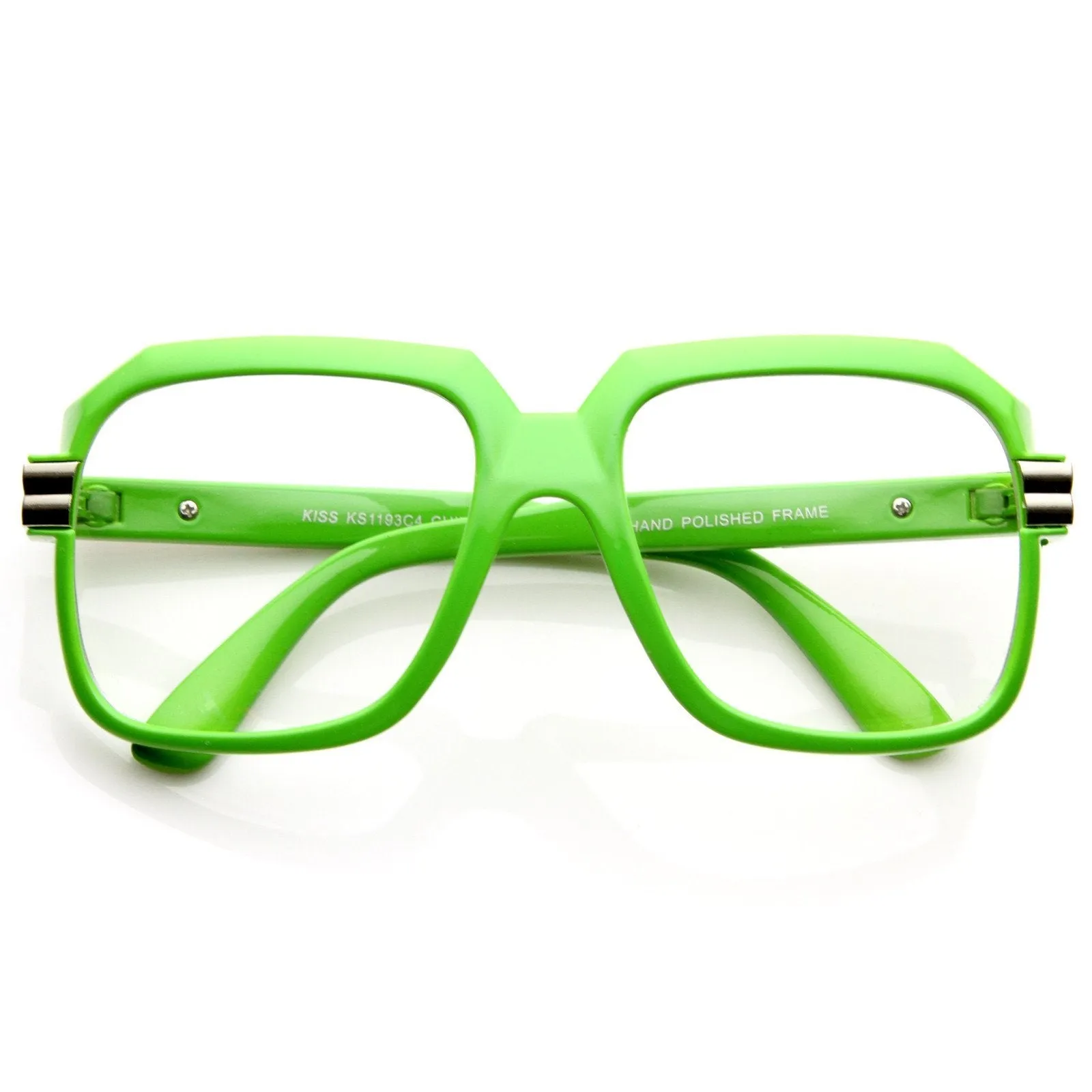 Party Retro Neon Color Square Clear Lens Glasses