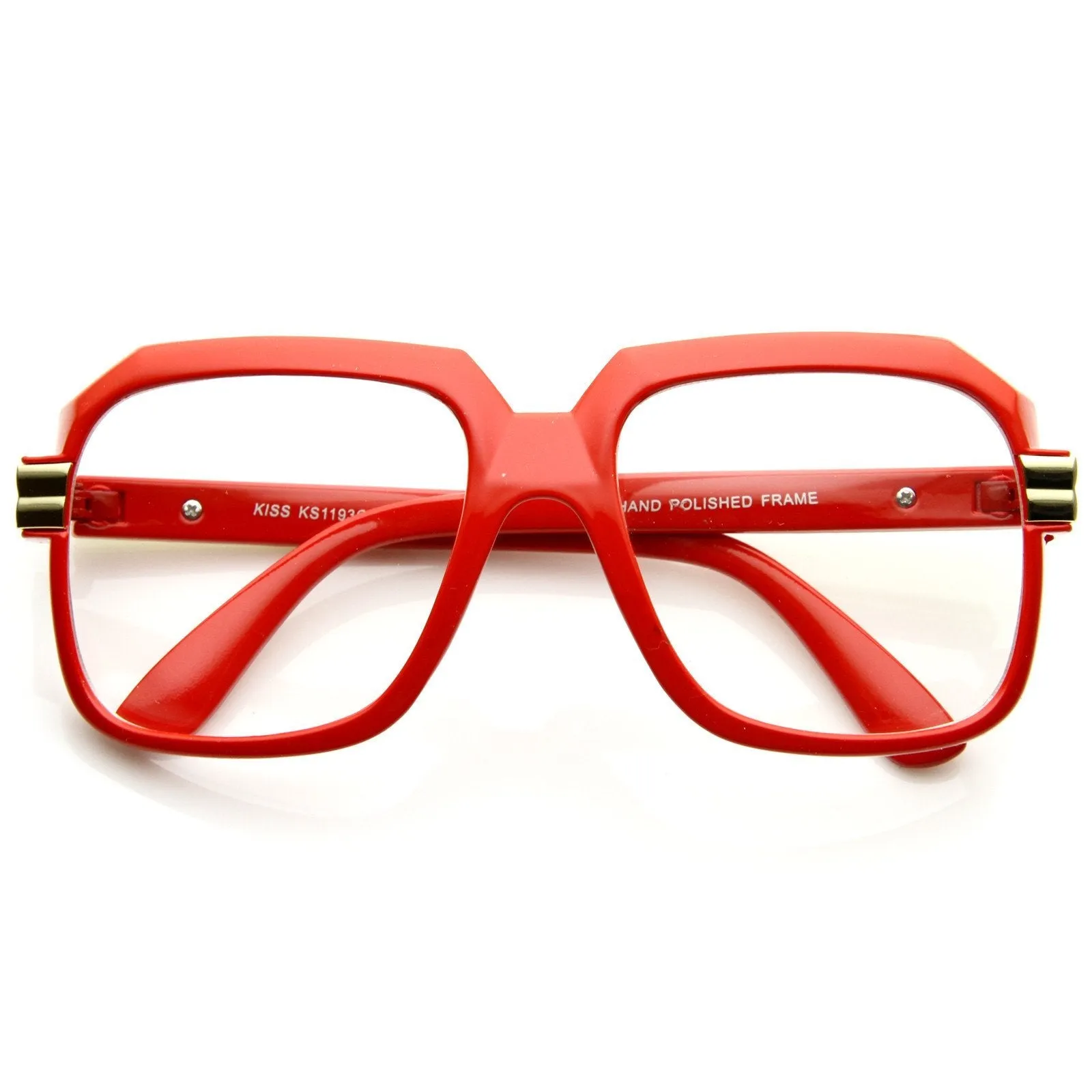 Party Retro Neon Color Square Clear Lens Glasses