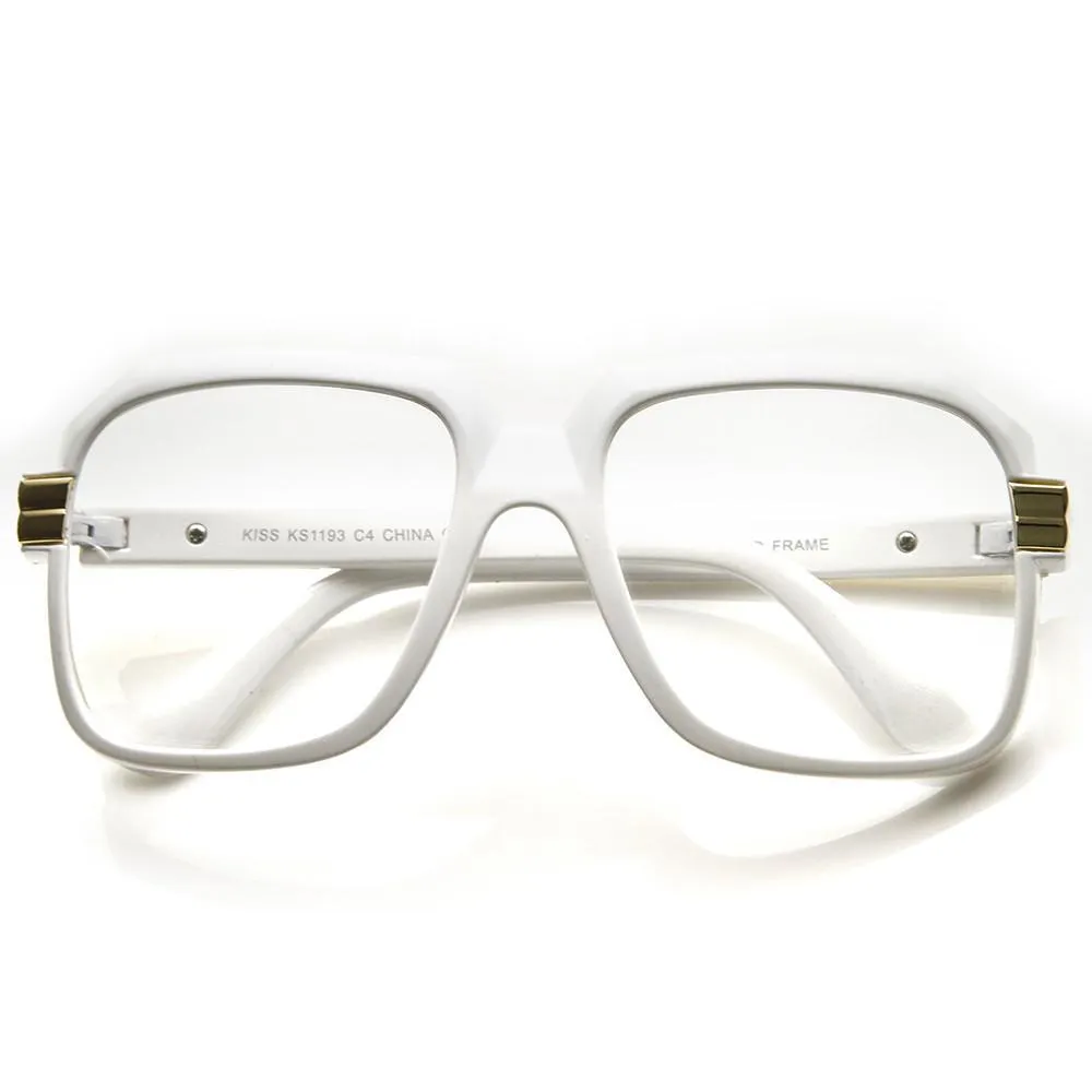 Party Retro Neon Color Square Clear Lens Glasses