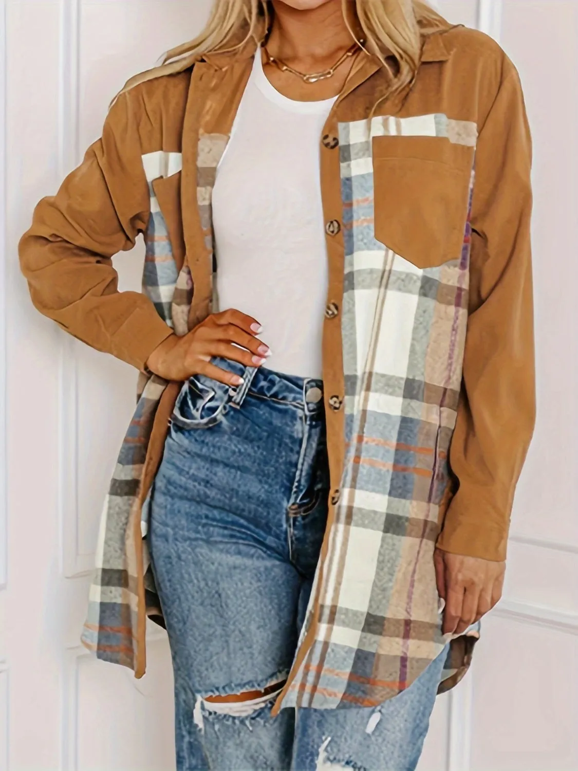 Plaid Long Sleeve Jacket