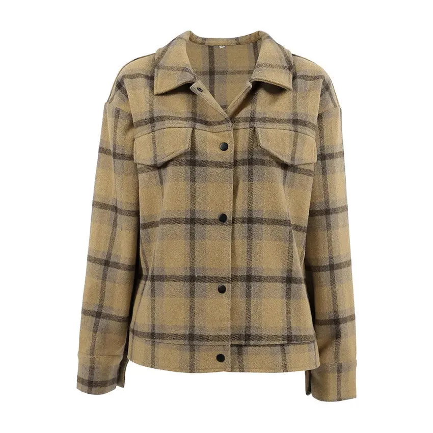 Plaid Woolen Jacket