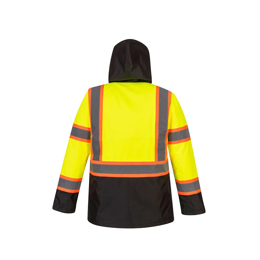 PORTWEST Hi-Vis Contrast Tape Traffic Jacket Yellow/Black