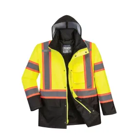 PORTWEST Hi-Vis Contrast Tape Traffic Jacket Yellow/Black