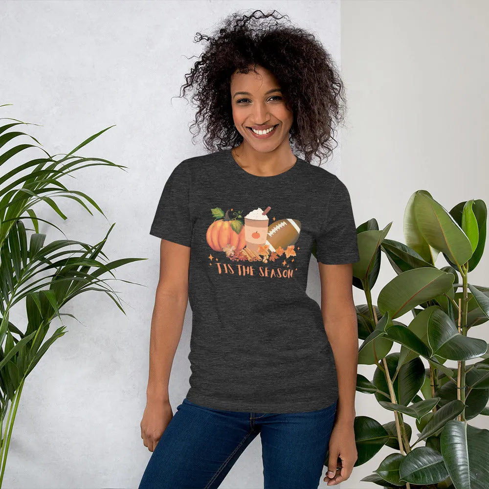 Pumpkin Spice Football Fall Tis The Season Shirt