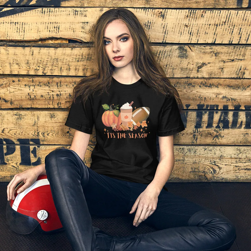 Pumpkin Spice Football Fall Tis The Season Shirt